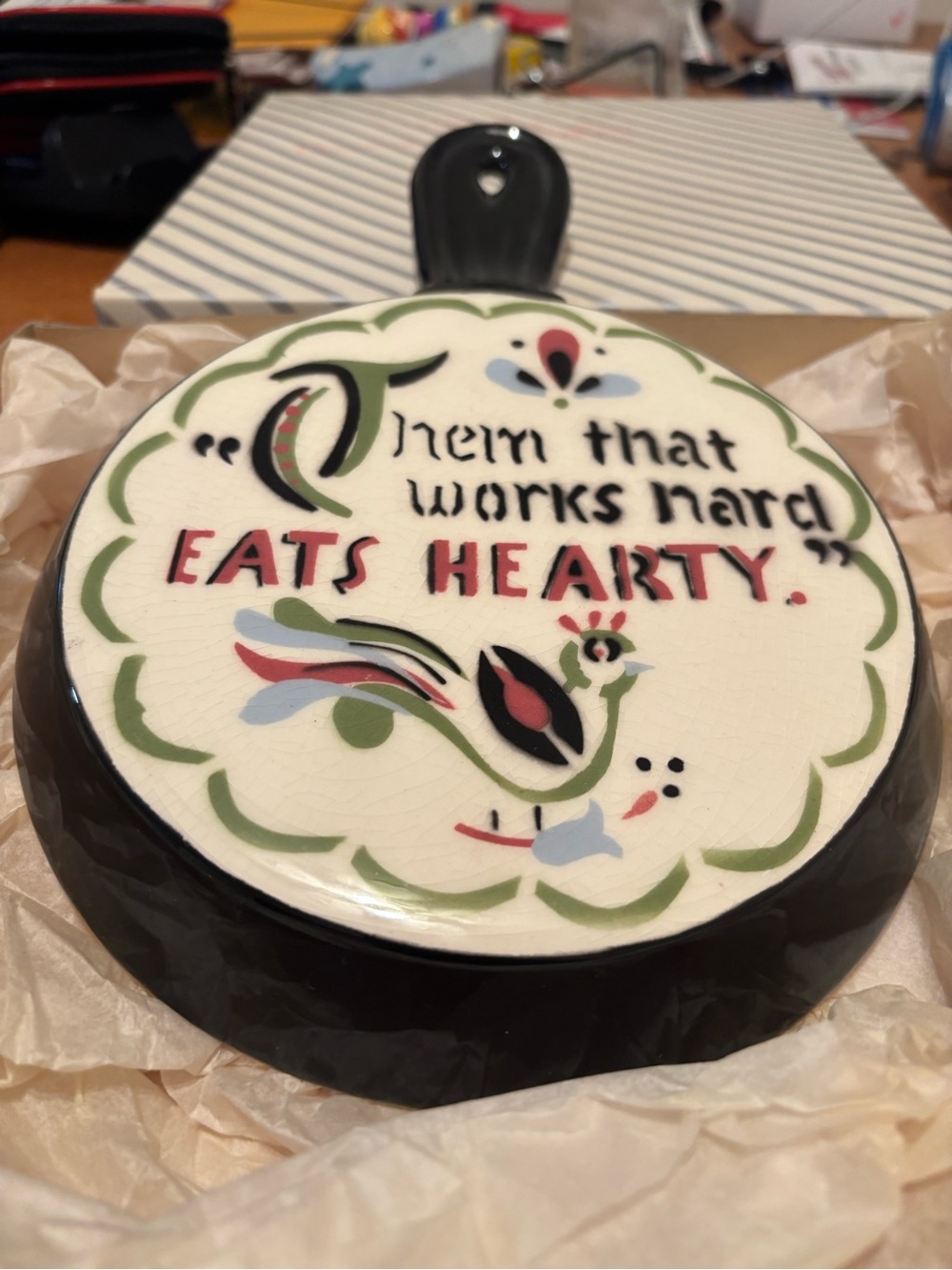 The California Cleminson "Them that Works Hard Eats Hearty "Wall Hanger Vintage